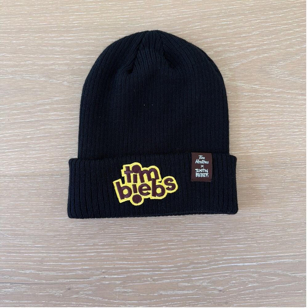 Tim Horton x Justin Bieber Beanie Hat Black Yellow Brown
